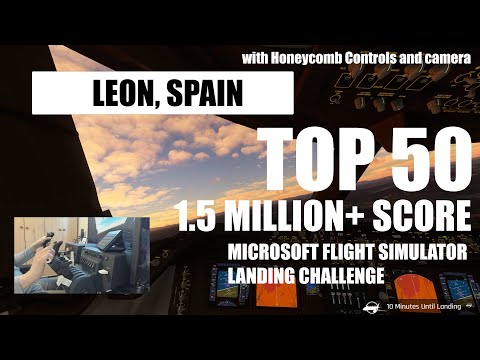 TOP 50 LANDING CHALLENGE - LEON - w/ Yoke and Thrust Quadrant Camera
