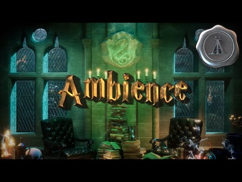 Slytherin Common Room Ambience 🐍 | 3 Hours of Dark Academia Sounds for Focus & Relaxation