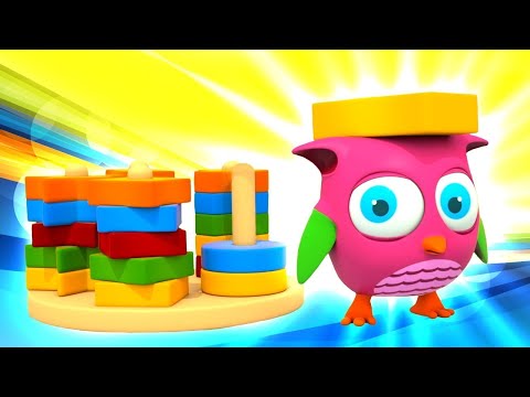 Aprende formas y colores con coches. El Búho HopHop. Dibujos animados para niños. Vídeos educativos