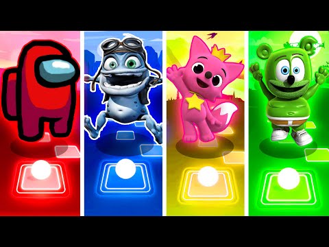 among us VS crazy frog VS pinkfong VS gummy bear | tiles hop edm rush | battle 54