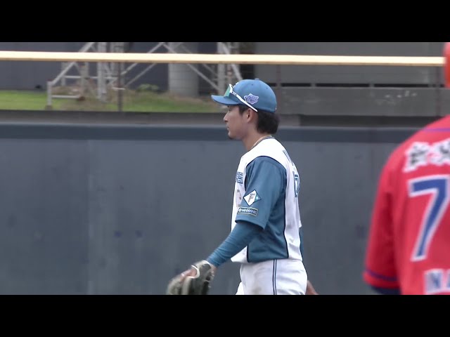 【ファーム】華麗な身のこなし!! ファイターズ・水野達稀 クルっと回転しながら送球してアウトに!! 2025年7月1日 北海道日本ハムファイターズ 対 オイシックス新潟アルビレックスBC