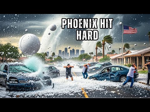 Phoenix WEATHER EMERGENCY! Sudden Hailstorm Wrecks Cars and Blackouts Hit the City | PhoenixNews