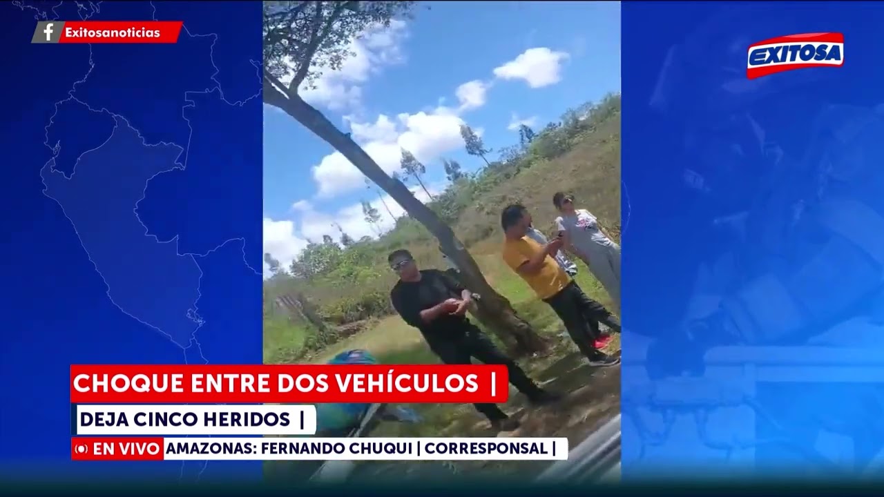 🔴🔵 Choque entre dos vehículos deja cinco heridos