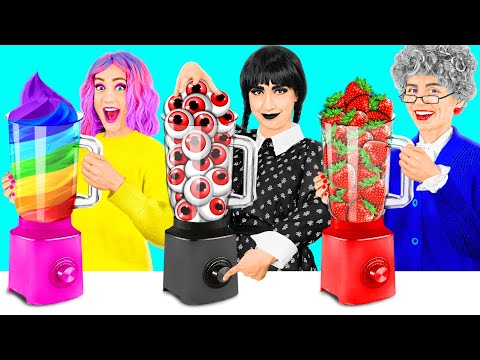 Wednesday vs Grandma Cooking Challenge | Easy Secret Hacks and Gadgets by PaRaRa Challenge