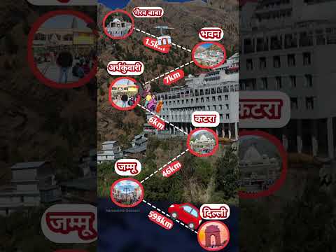 Vaishno Devi Yatra : Delhi To Bhawan Road Map 🗾 #shorts #shortsfeed #vaishnodeviyatra #delhi #bhawan