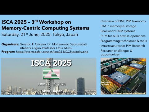 ISCA 2025: 3rd Workshop on  Memory-Centric Computing Systems (MCCSys)