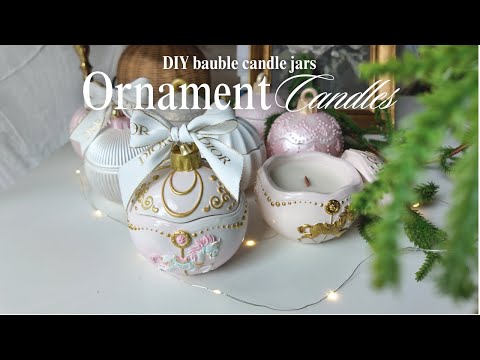 DIY Weihnachtsschmuck-Kerzengläser | Kugelgläser aus Hydrostone und Jesmonit, Sojawachskerze mit ...