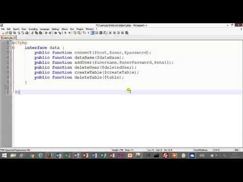 Tutorial 11 - PHP - Building a database object that implements an Interface in OOP - Part 1