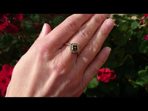 9ct gold sapphire & diamond cluster ring