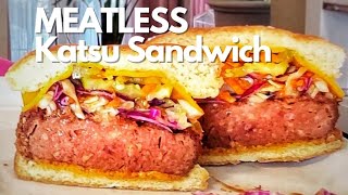 Air fryer Meatless Farm vegan burger katsu |Ninja Foodi XL Grill AND fried stovetop version