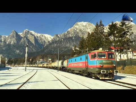 LE5100KW 40-0066-6 & 40-0803-9 & Marfar GFR Freight Train in Gara Bușteni Station - 27 March 2021