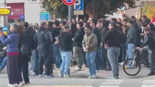 La manifestazione di Forza Nuova a Forlì nel giorno delle proteste