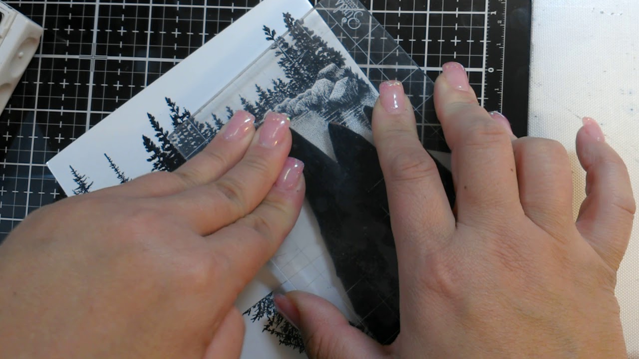 Stampscapes scene with distress inks.