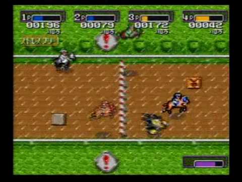 Battle Jockey 4-Player game play - Super Famicom