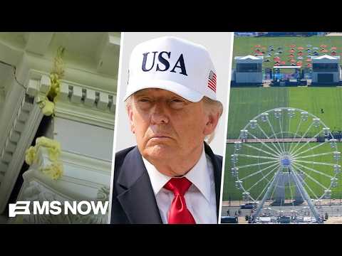 Trump's vanity project arch is OOZING UNKNOWN SUBSTANCE at his crumbling 'Great American State Fair'