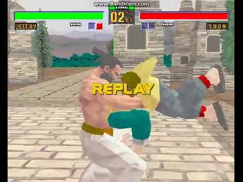 VIrtua Fighter 2 小ネタ シュン 座盤鉄 vs ジェフリー パワーボム