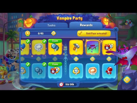 @Fishdom Win Strikes Atlantis Cup Stage 68 - 70. Vampire Party Level 33 Unlocked.