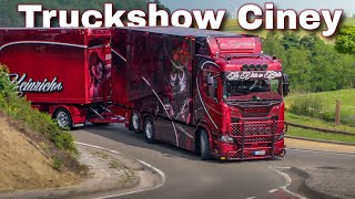 Download lagu Truckshow Ciney 2025 Part 1 with Scania V8 open pipes sound , custom semi Trucks from Europe mp3