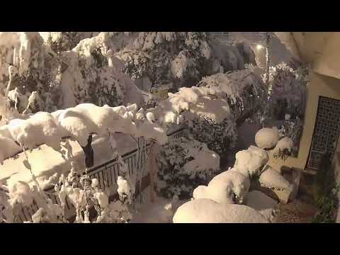 "Elpida" Snowstorm in Chalandri | Timelapse video, 14 hours of snowfall to 1 minute, 24/01/2022