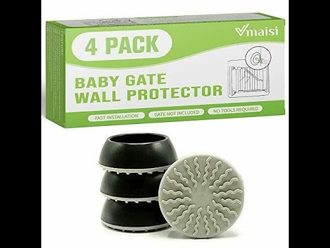 Baby Gate Wall Protector Pressure Mounted Gate Work on Stairs 4 Pack Cups Black