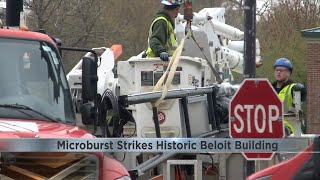 Microburst rips roof from historic Beloit building