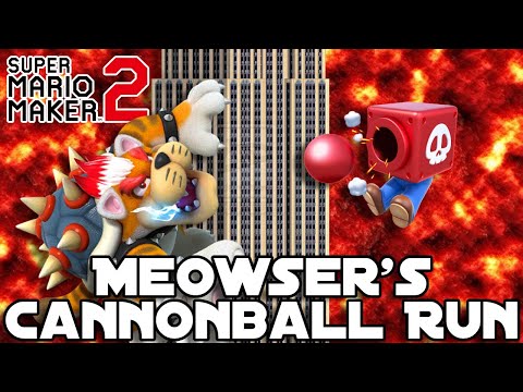Super Mario Maker 2: ⚫ Meowser's Cannonball Sprint ⚫