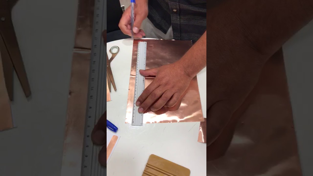 corte manillar (tirador) en lamina de cobre biofree