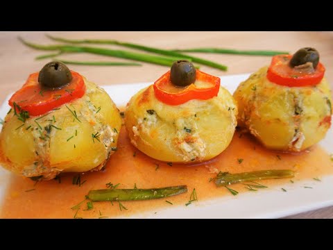 Stuffed Potato in the Oven ! Potato Chicken Recipe ! Exciting Dinner Recipe ! Easyvideo