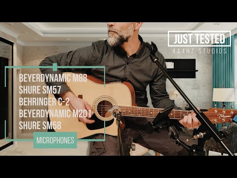 JUST TESTED: microphones for acoustic guitar - Beyerdynamic M88 M201 vs Shure SM57 vs Behringer c-2