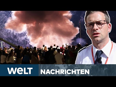 GEWALTIGE EXPLOSION: Gewaltige Kugelbombe explodiert - Feuerwerksfiasko auf Rheinkirmes | Livestream