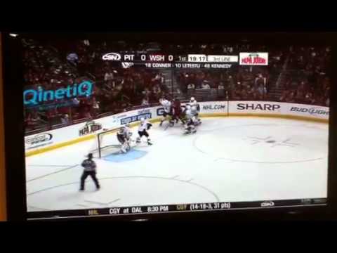 Alex Ovechkin hits Evgeni Malkin