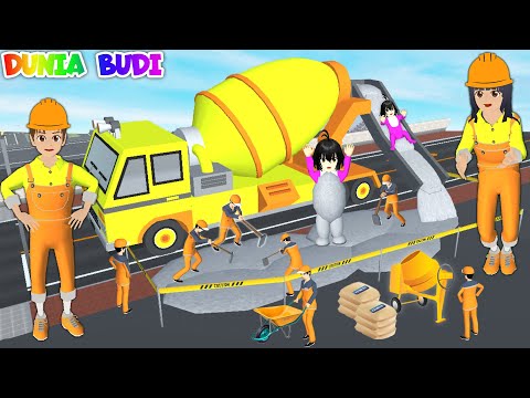 Yuta Mio Jadi Supir Truk Molen Pengaduk Semen Renovasi Jalan Kota Sakura Baby Celine Jadi Patung😱