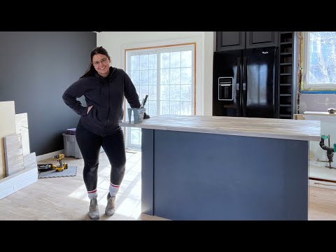 Part of a video titled DIY Kitchen Island Build - Easy Tutorial for Beginner Builders