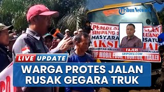 Jalan Rusak akibat Truk Bertonase Besar, Warga dan Kepala Desa Keluang Muba Gelar Aksi Protes