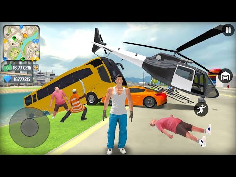 Police Officer Car Chase Helicopter Coach Passenger Bus and Car Driver Simulator - Android Gameplay.