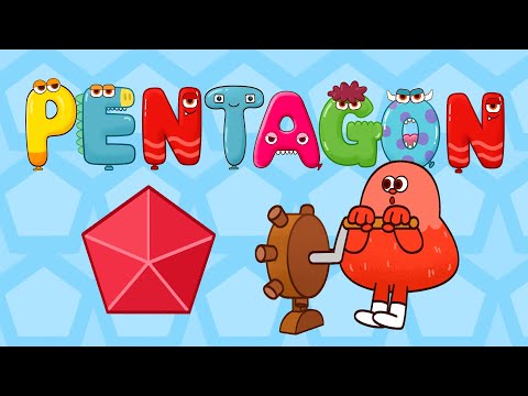 SHAPE SONG 3 :: Pentagon, Hexagon, Heptagon - Shapes Education Nursery rhymes for kindergarten