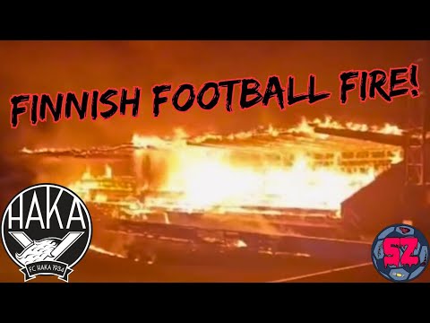 Historische finnische Tribüne nach Abstieg des FC Haka niedergebrannt