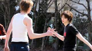 playing basketball