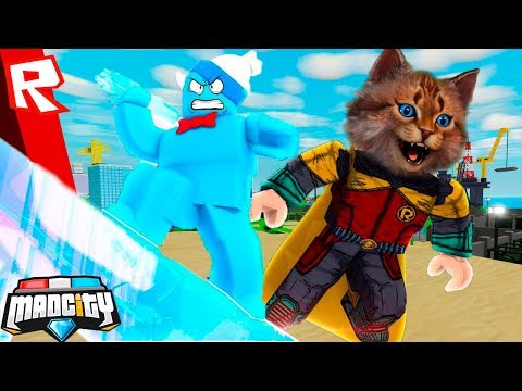 СУПЕРГЕРОИ ПРОТИВ СУПЕРЗЛОДЕЕВ! КТО КРУЧЕ ROBLOX ПОБЕГ ИЗ ТЮРЬМЫ! MAD CITY КОТИК ИГРОМАН