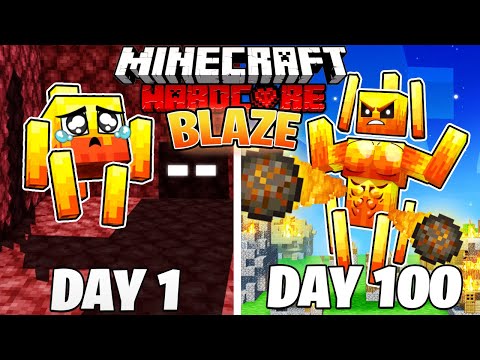 MaxCraft - I Survived 100 DAYS as a BLAZE in HARDCORE Minecraft!