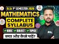 B Sc Mathematics 1st Semester Syllabus 2026 Complete Topics Books Study Strategy BSc Wallah