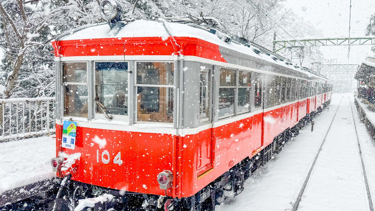 Tokyo’s Rare Heavy Snow Day – Riding the Hakone Tozan Railway to Gora | Filming in Blizzard☃️