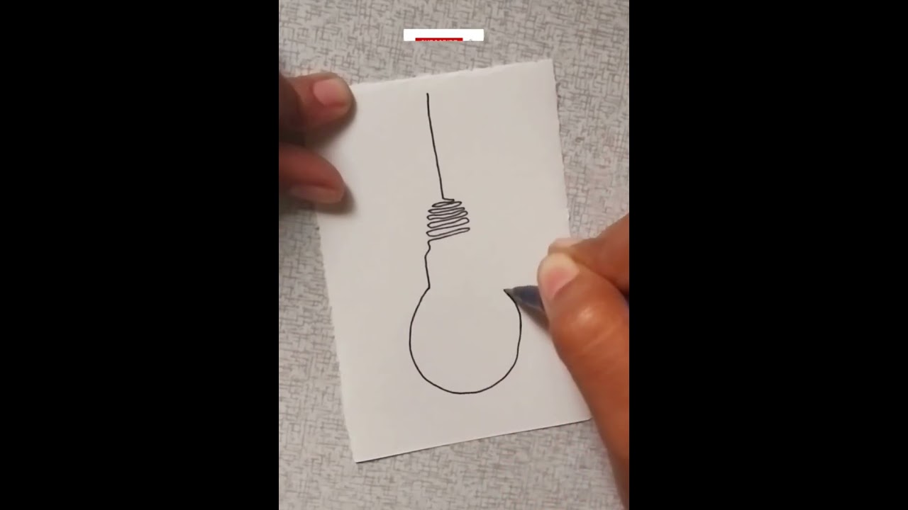 One Line Art - A Light Bulb | Easy Drawing For Kids #shorts #drawing #onelineart #linedrawing
