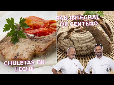 CHULETAS de cerdo en leche y PAN integral de CENTENO // Joseba y Karlos Arguiñano