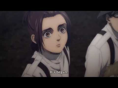 Zeke screams and people transform into crazy titans