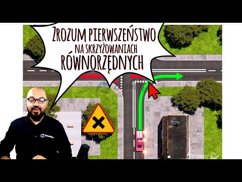 Understand the right of way at intersections with equal priority. ZdamyTo tests