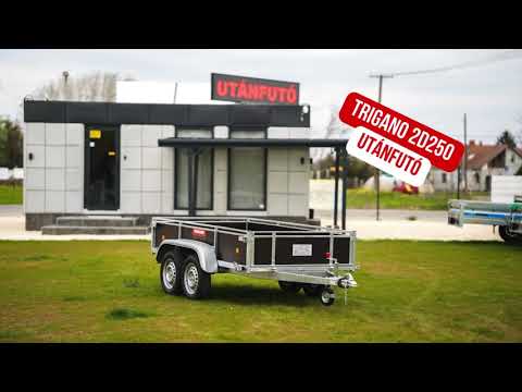 Új Trigano 2D250 fa oldalfalas 2 tengelyes (750 kg-os) utánfutó akciósan 560.000 Ft