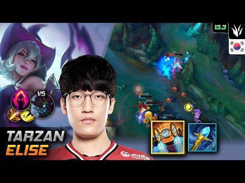 Tarzan Jungle Elise Build Hextech Rocketbelt Dark Harvest - LOL KR 13.3