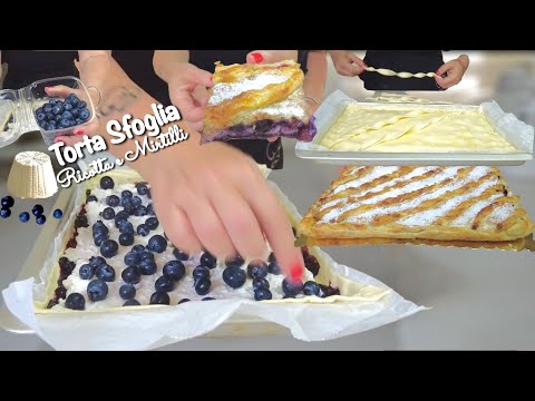 TORTA SFOGLIATA RICOTTA E MIRTILLI 🫐 facile e veloce