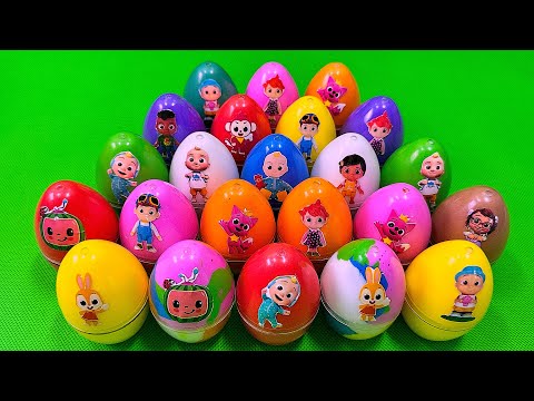 Rainbows SLIME 🌈 Finding Pinkfong, Cocomelon in Rainbow Dinosaur Eggs Colorful! Satisfying, ASMR